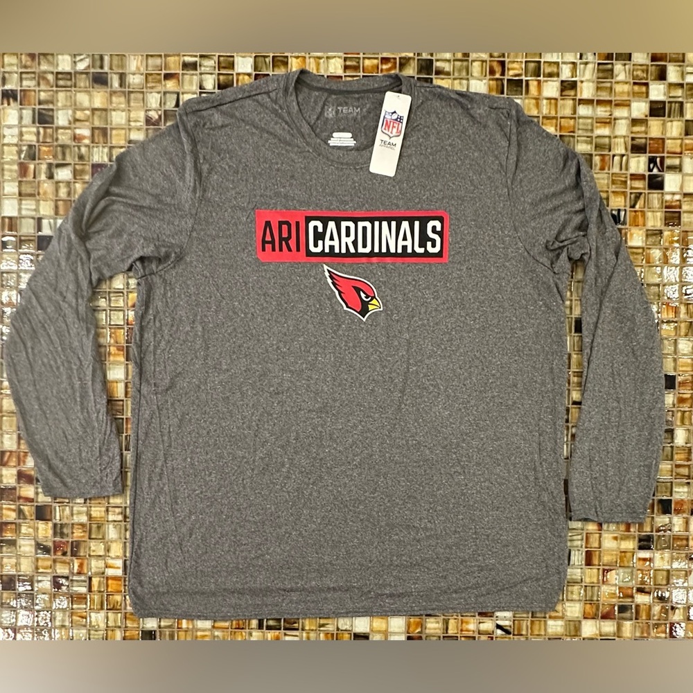 NWT Men’s Arizona Cardinals Gray NFL Team Apparel Long Sleeve Shirt~2XL
